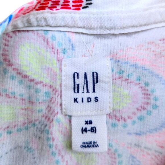 GAP Kids Multicolor Butterfly Patterned  Girls Dress 100% Cotton Size 4T (XS) - Picture 2 of 12